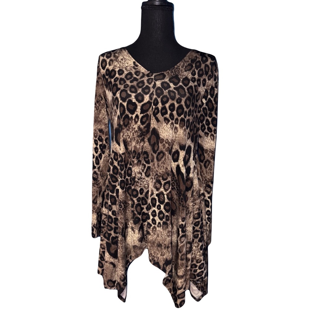 Attitudes by Renee Leopard Print Women's Top Sz xs
